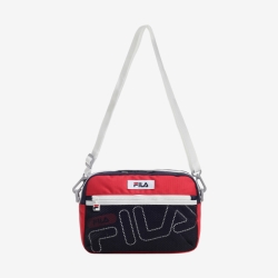 Fila Linear Cross Logo - Miesten Olkalaukku - TummanPunainen | FI-92345